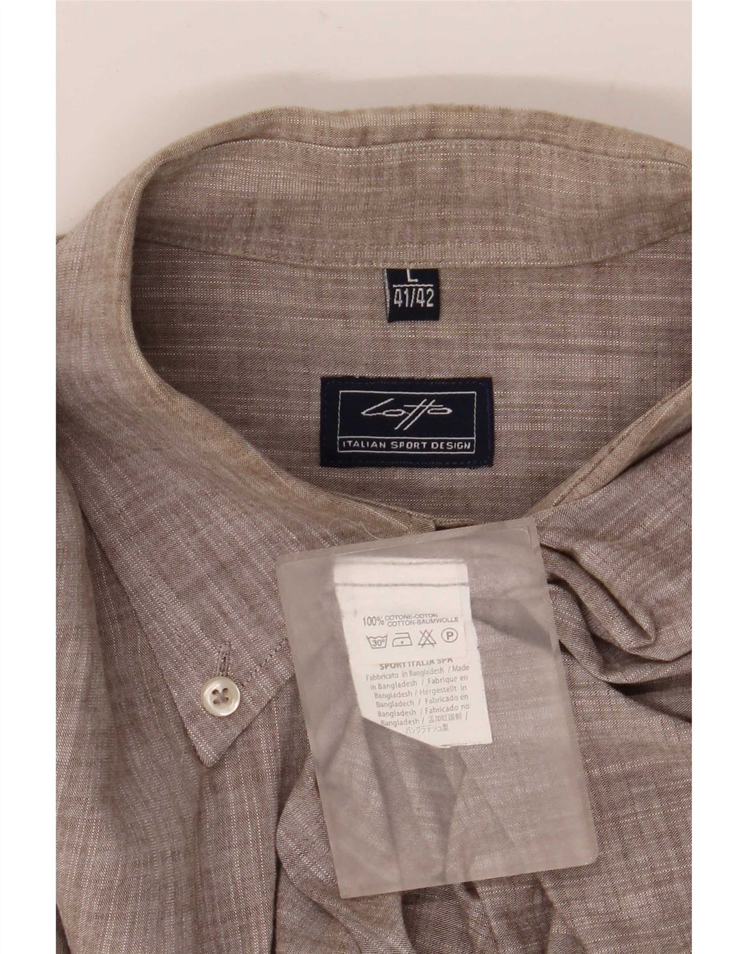 Lotto Chemise Homme Taille 41/42 Grand Coton Chiné Gris