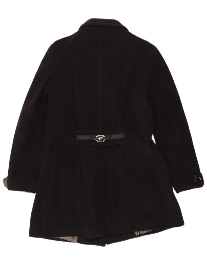 Trussardi Jeans Manteau Croisé Femme IT 44 Laine Noir Moyen