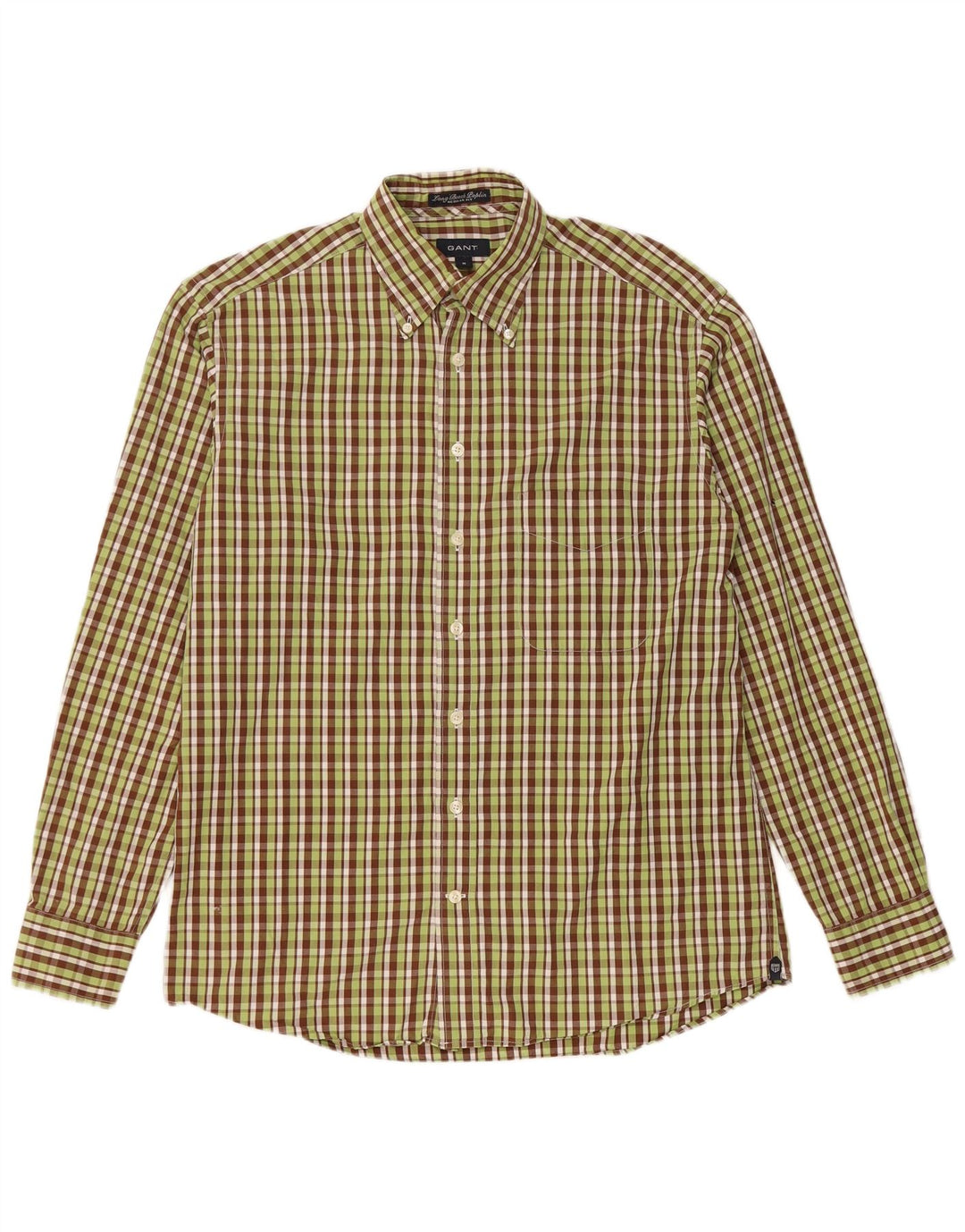 GANT Chemise Regular Fit en Flanelle Homme Vert Moyen à Carreaux en Coton