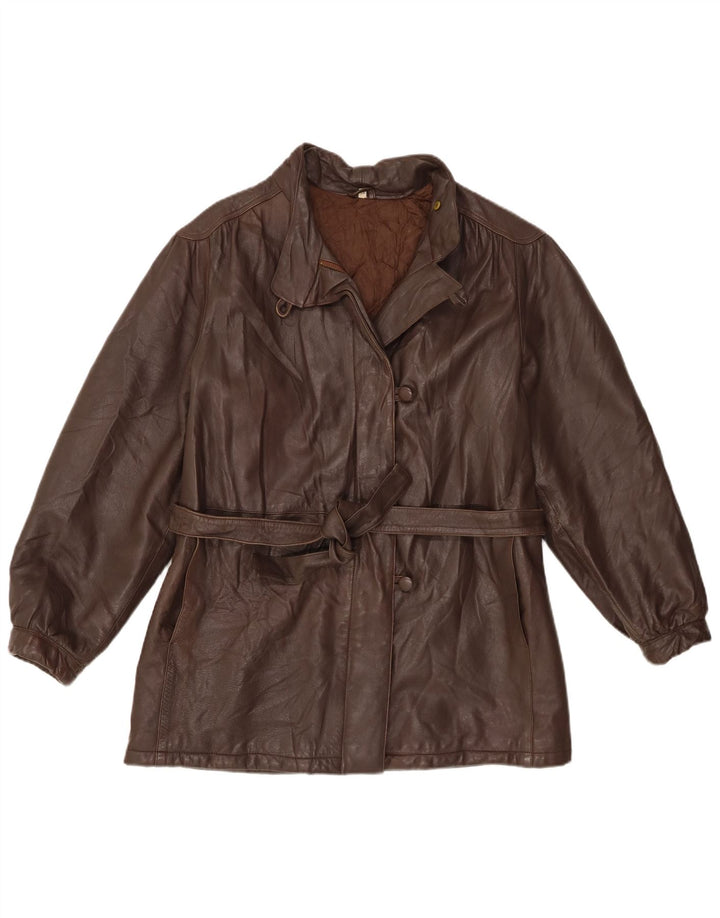 veste en cuir femme vintage EU 38 Brun moyen