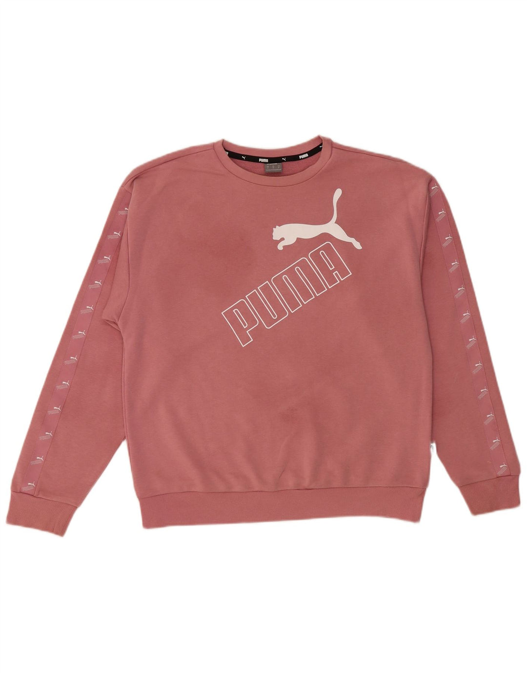PUMA Sweat-shirt graphique pour femme UK 14 Coton rose moyen