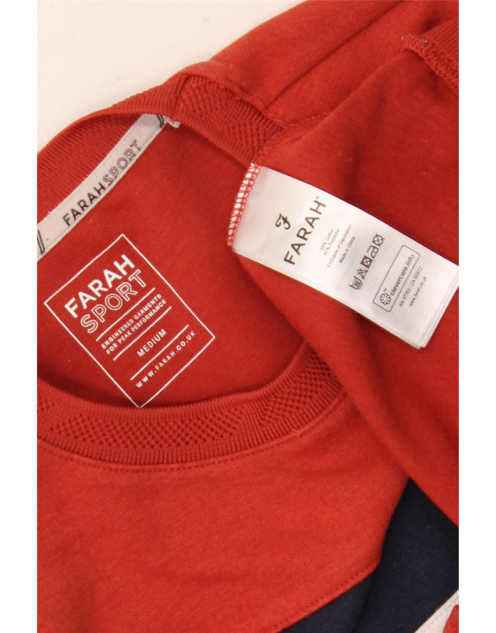 Farah Sweat-shirt en coton color block orange moyen pour homme