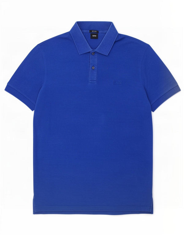 Hugo Boss Polo coupe classique pour homme 2XL Bleu Coton