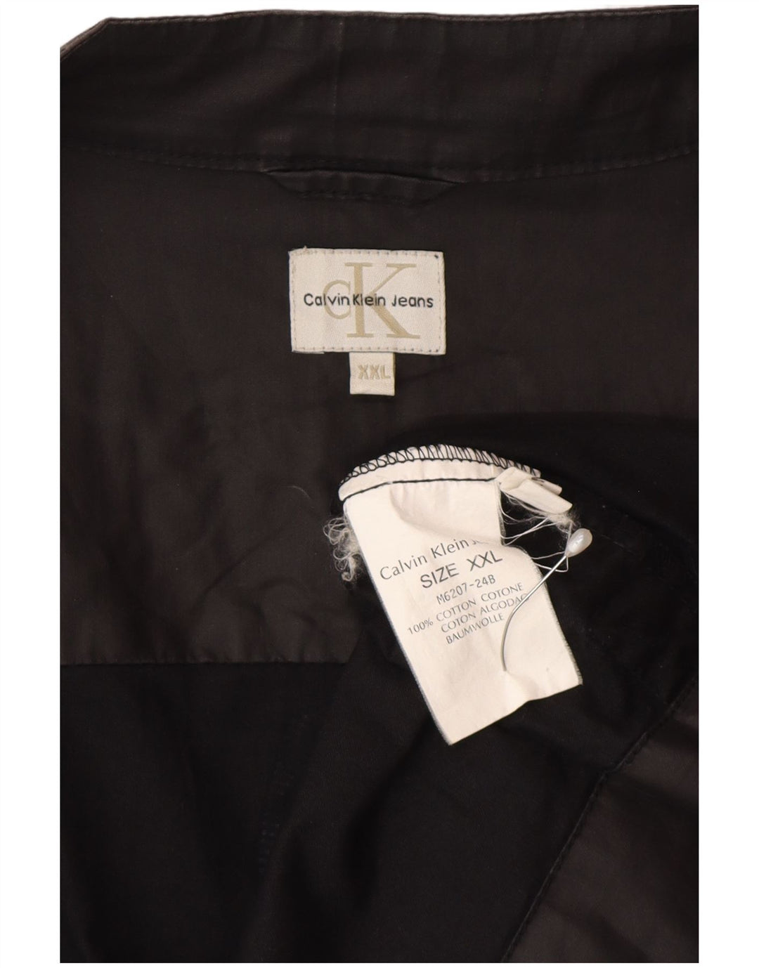 Calvin Klein Jeans Veste Bomber Homme UK 44 2XL Gris Coton