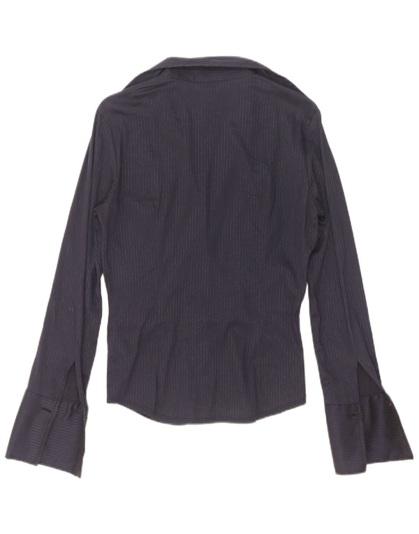 Max & Co. Chemisier pour femme UK 12 en coton à fines rayures bleu marine moyen