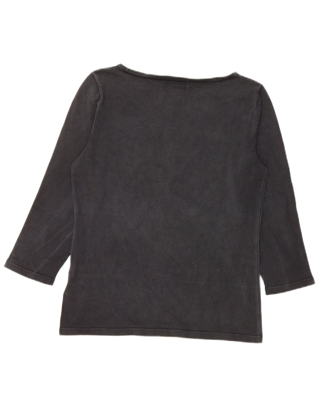 RALPH LAUREN Chemisier à manches 3/4 pour femme UK 10 Petite soie noire