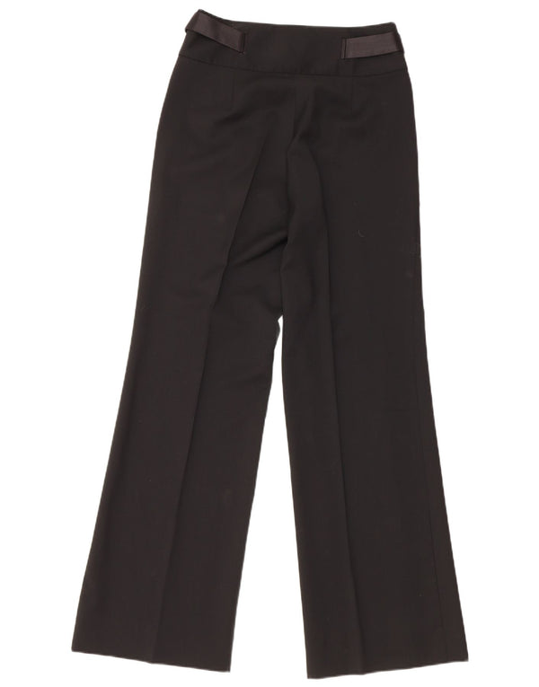 Massimo Dutti Pantalon décontracté à jambe large pour femme EU 36 XS W26 L30 Laine noire