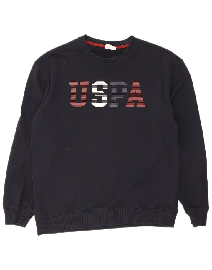 US Polo Assn Sweat-shirt graphique pour homme en coton bleu marine moyen