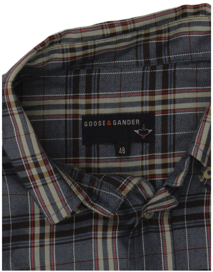 Goose & Gander Chemise en Flanelle Homme IT 48 Bleu Marine Moyen à Carreaux