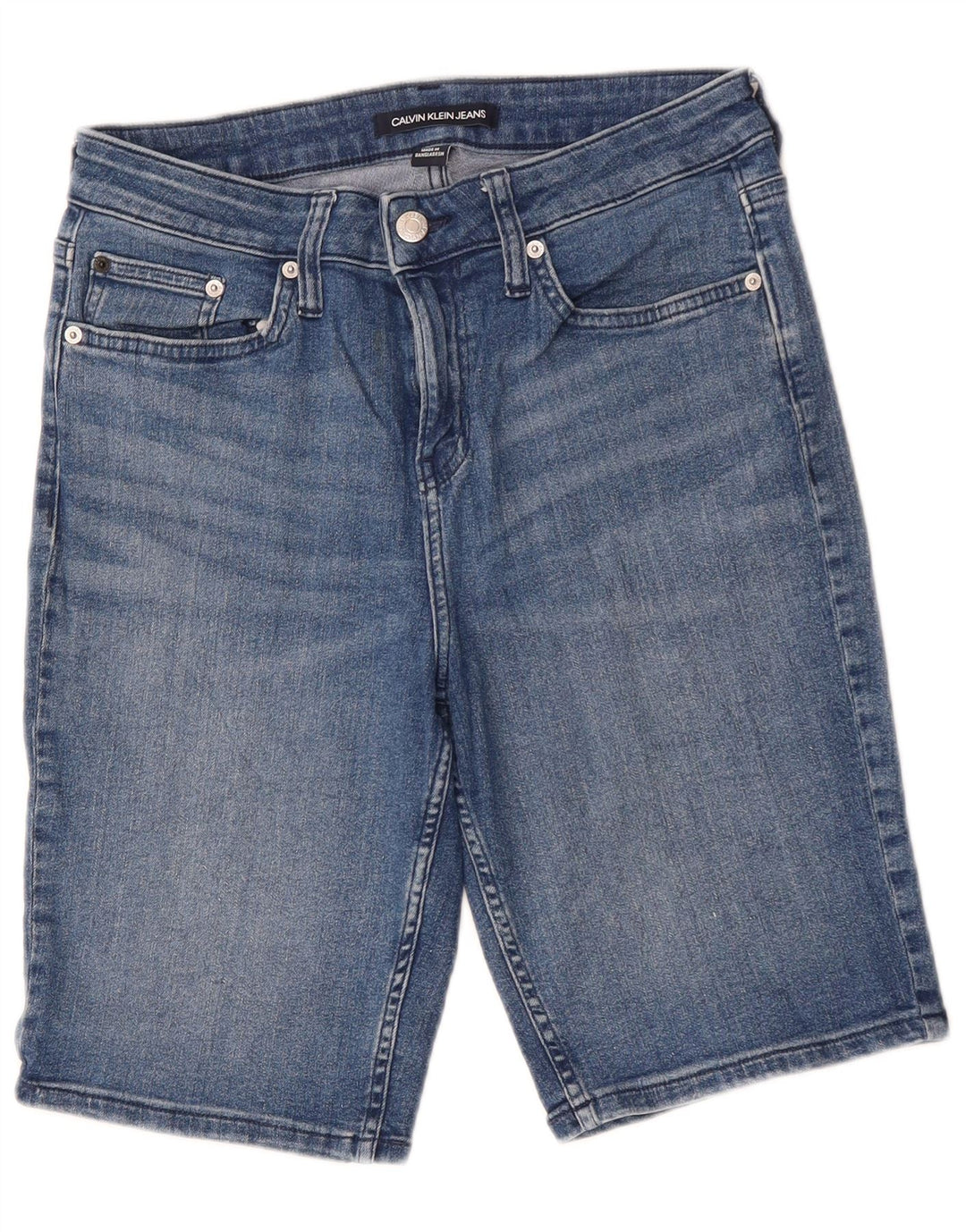 Calvin Klein Bermuda en jean pour garçon 9-10 ans W28 Bleu Coton