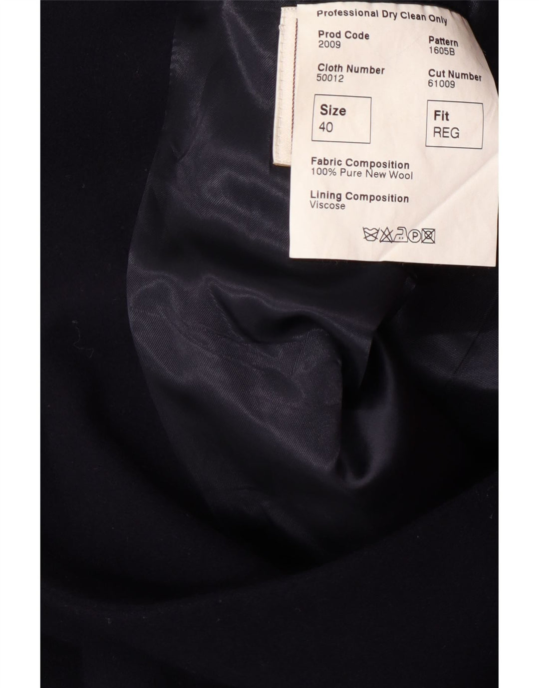 CROMBIE Manteau Homme UK 40 Large Bleu Marine Laine Nouvelle Classique