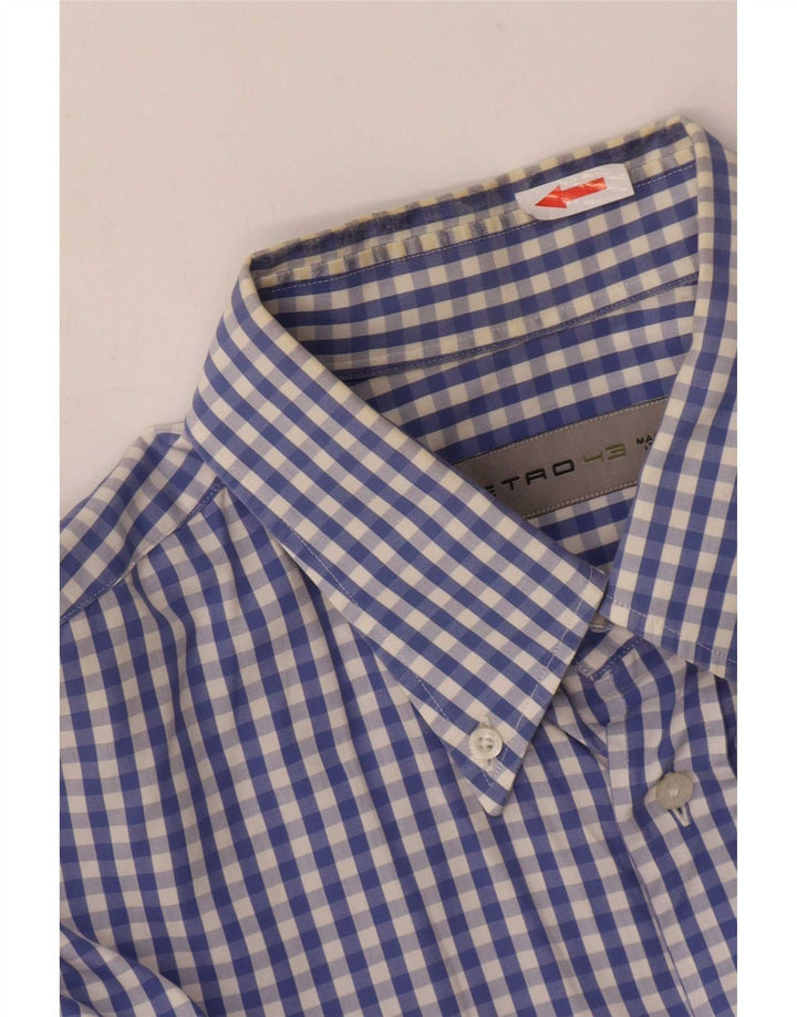 Etro Chemise Homme Taille 43 Grand Bleu Vichy Coton
