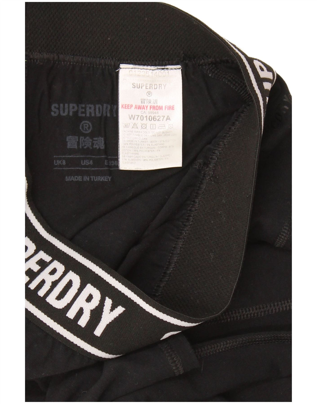 SUPERDRY Leggings graphiques pour femmes UK 8 Small Noir Coton