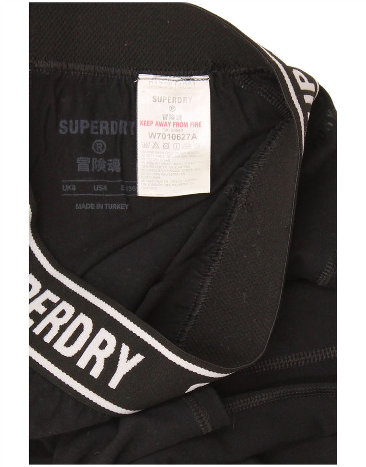 SUPERDRY Leggings graphiques pour femmes UK 8 Small Noir Coton