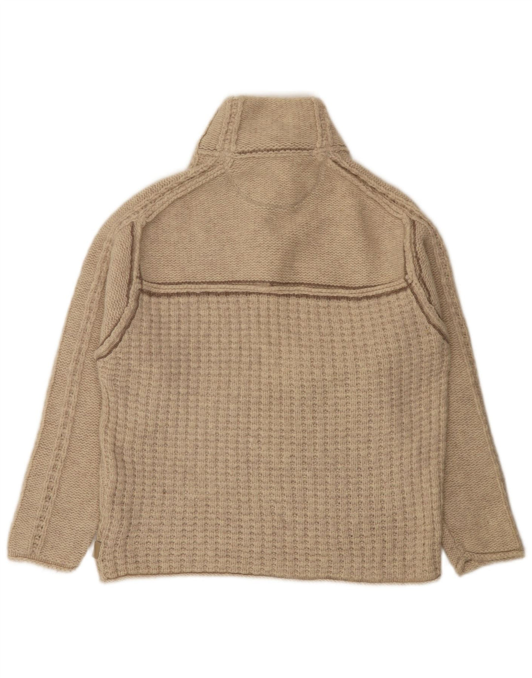 Fat Face Pull col zippé pour homme en laine d'agneau mouchetée beige Taille L