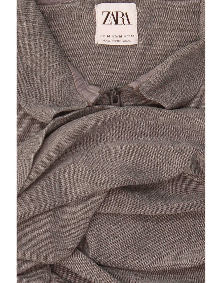 Polo Femme Zara UK 14 Gris Moyen Moucheté