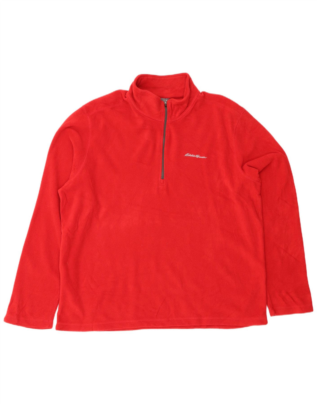 EDDIE BAUER Pull Polaire Col Zippé Homme XL Rouge Polyester