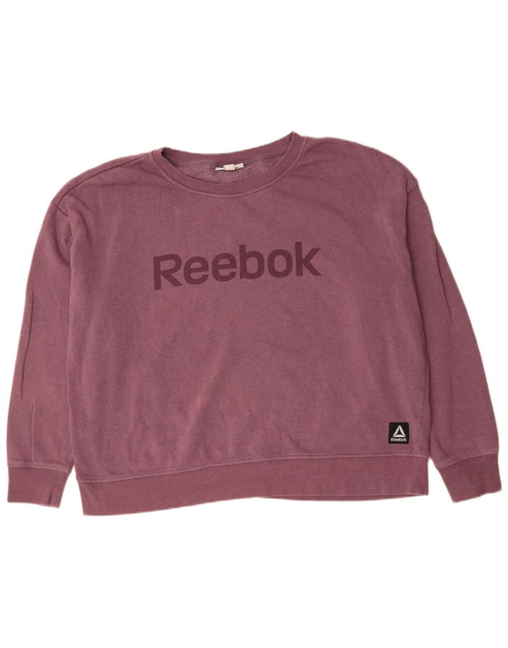 Reebok Sweat-shirt surdimensionné graphique pour femme UK 20 2XL Violet Coton