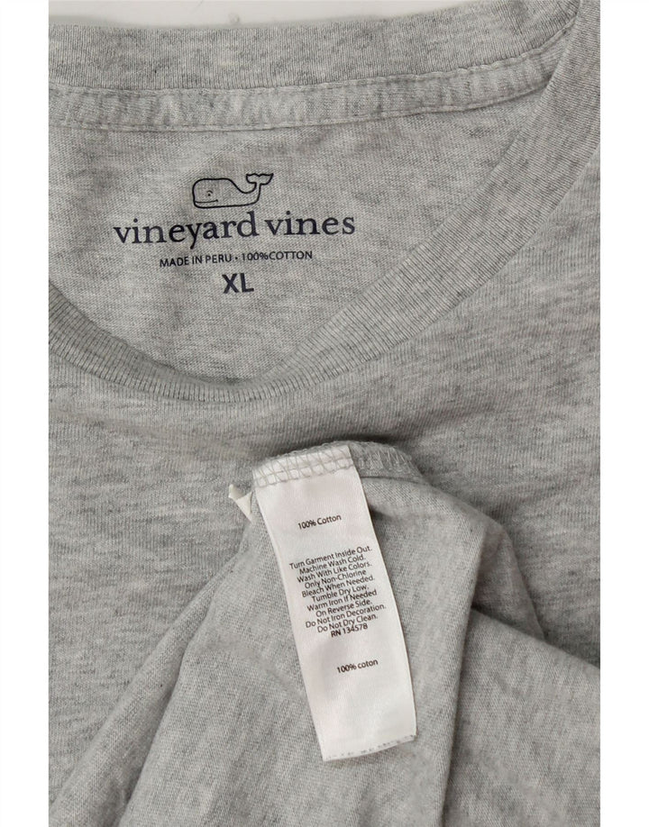VINEYARD VINES Haut Graphique Homme Manches Longues XL Gris Coton