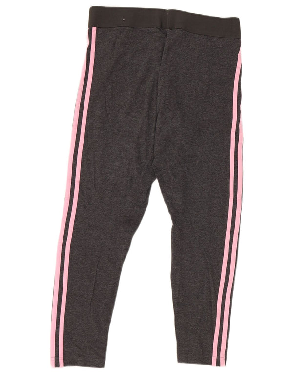 Adidas Legging court pour femme UK 12/14 Gris moyen en coton