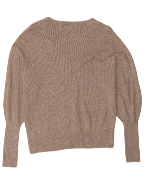 Marks & Spencer Pull surdimensionné à col en V pour femme UK 6 XS Beige