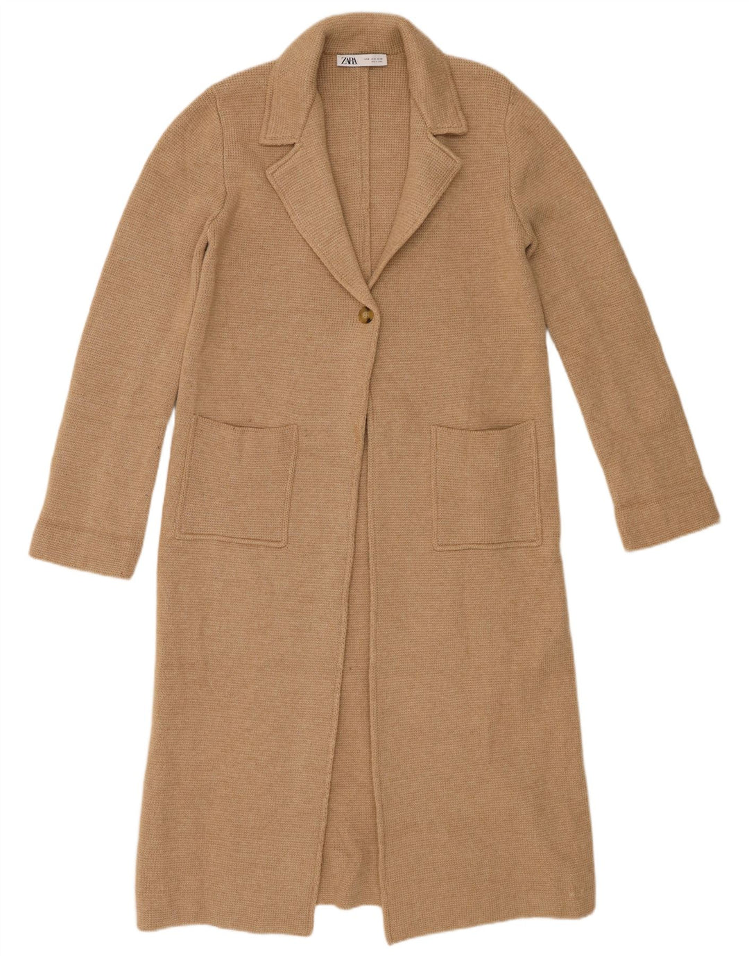 Zara Manteau Femme UK 14 Beige Moyen