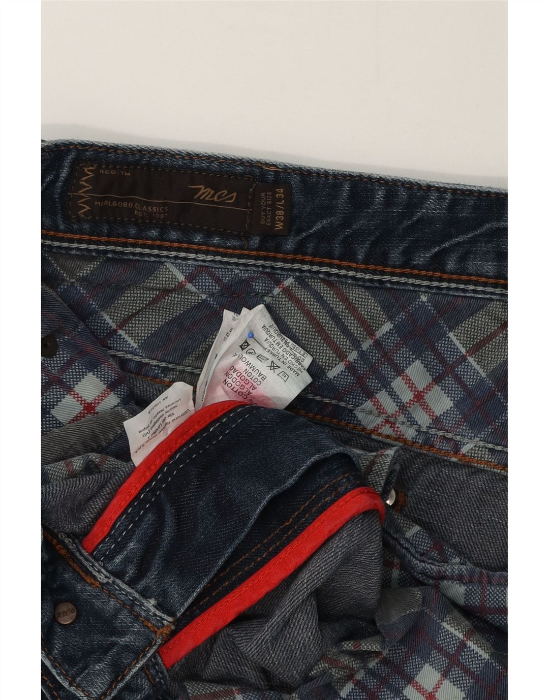 Marlboro Classics Jean droit homme W38 L29 bleu coton