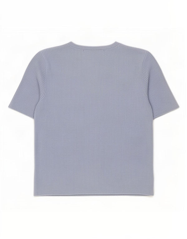 Marks & Spencer T-shirt court pour femme UK 14 Bleu moyen Viscose