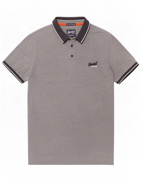 Superdry Polo Homme Gris Moyen Coton