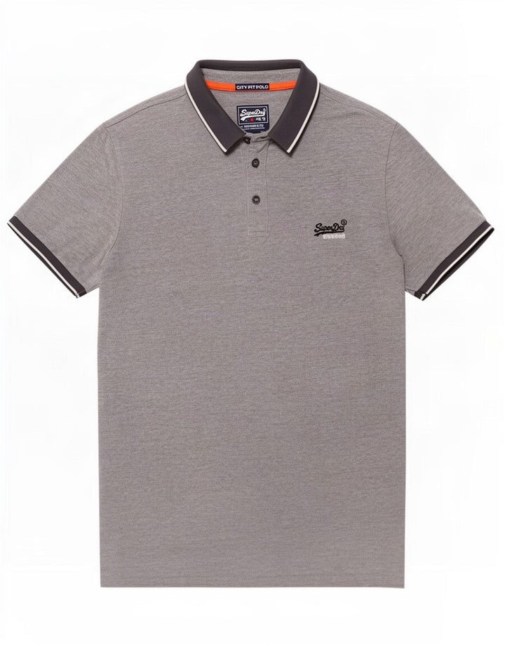 Superdry Polo Homme Gris Moyen Coton