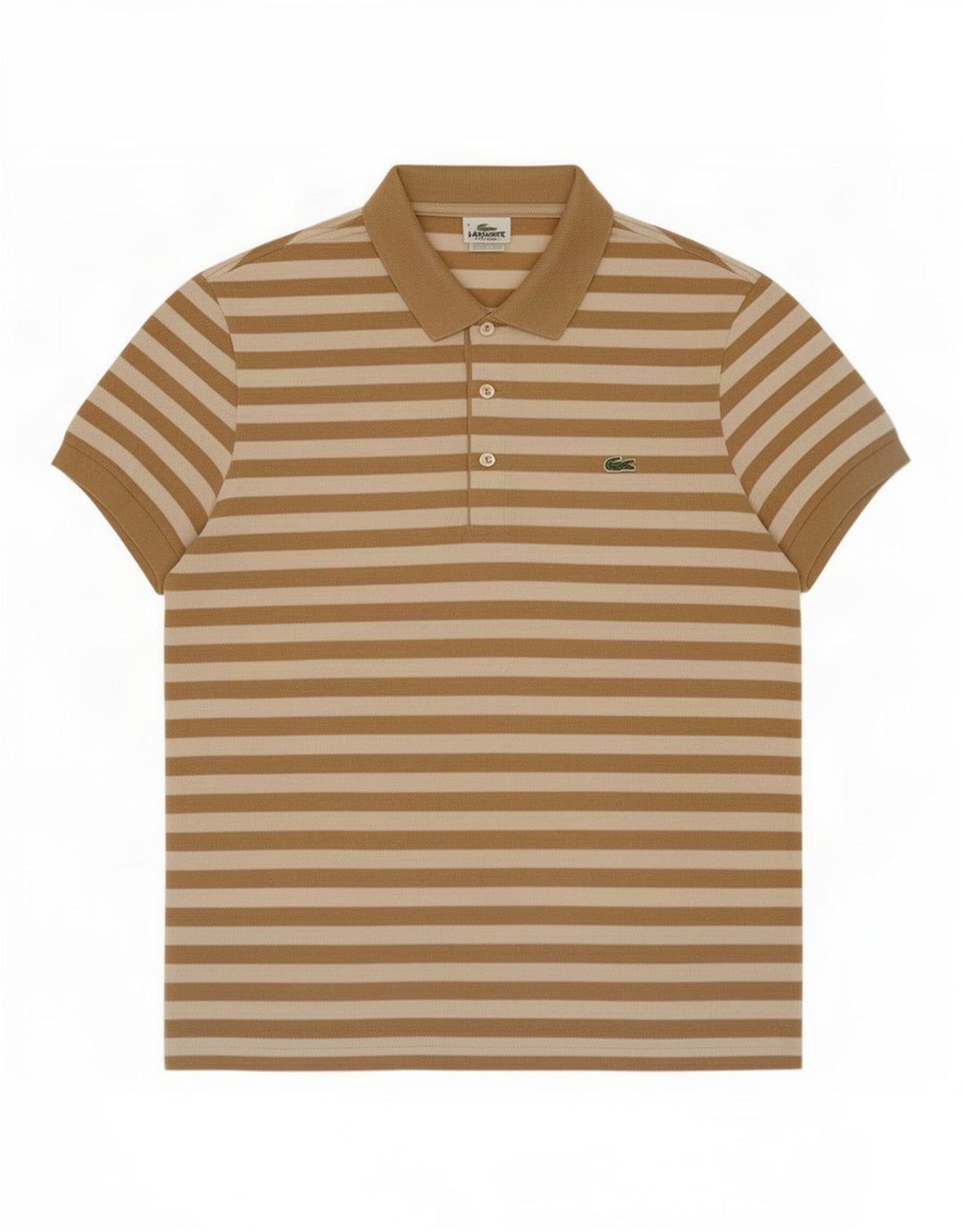 Lacoste Polo Homme Taille 4 Coton Rayé Marron Moyen