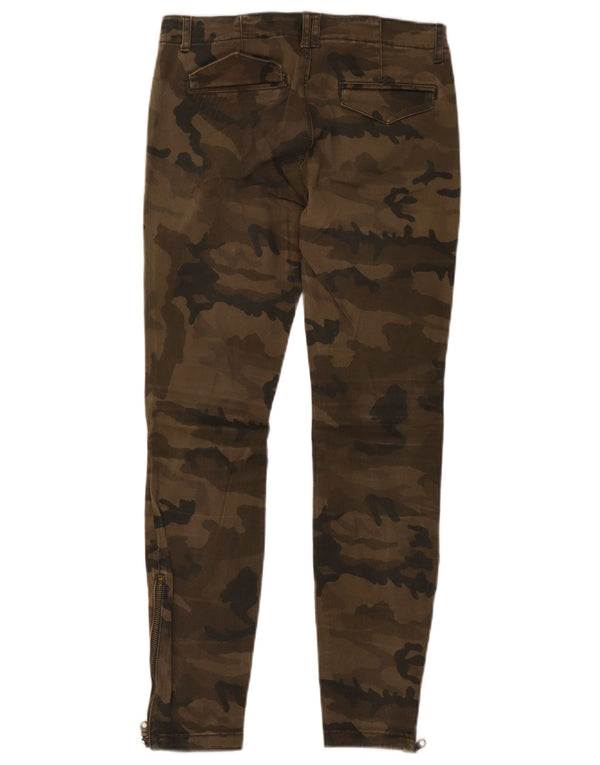 Zara Pantalon Chino Skinny Femme EU 38 Small W28 L27 Kaki Camouflage