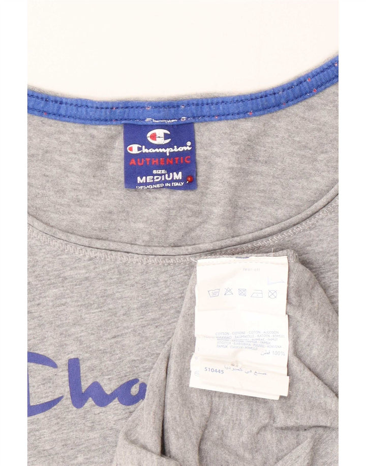 Champion T-Shirt Graphique Femme UK 12 Gris Moyen Coton