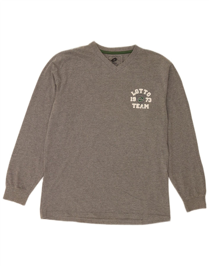 Lotto Haut graphique à manches longues pour homme en coton gris Taille L