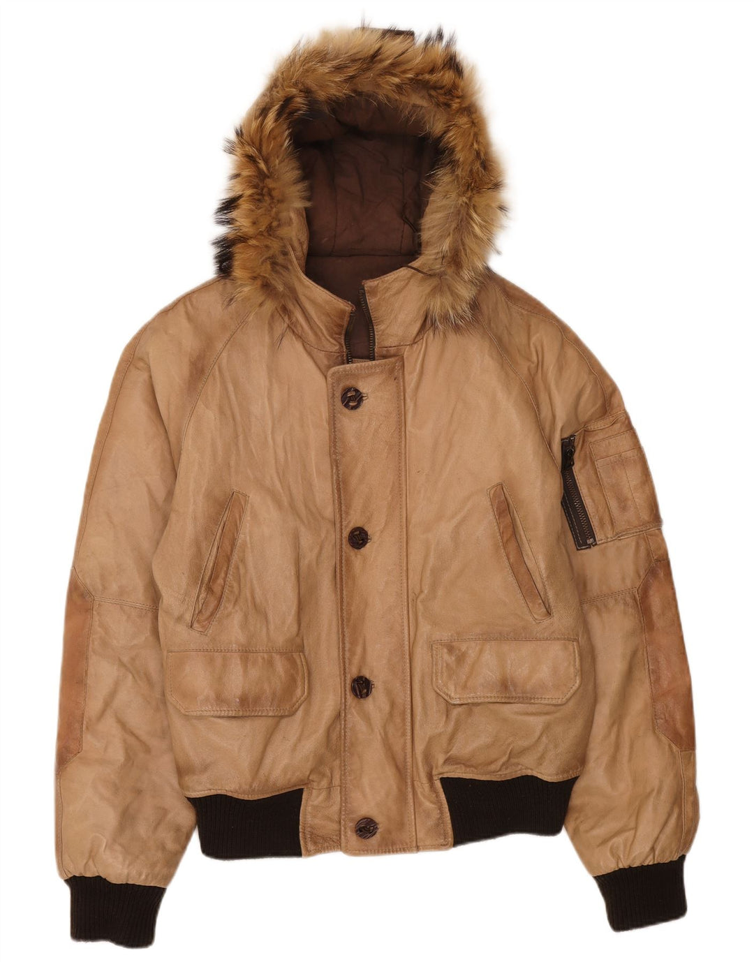 Bata Veste en cuir à capuche pour homme IT 50 Large Cuir Beige