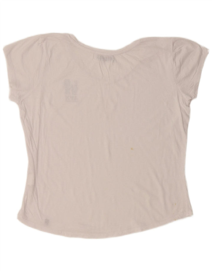 AVIREX T-shirt court graphique pour femme UK 22 2XL Coton blanc