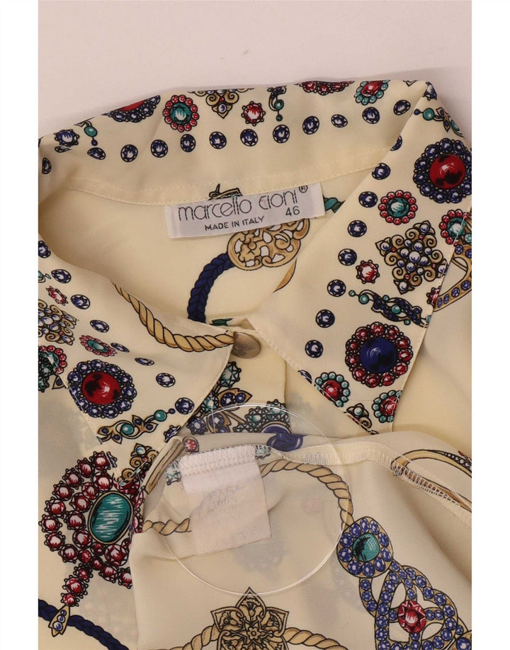 Marcello Cioni Chemisier à motif abstrait pour femme IT 46 Large Off White
