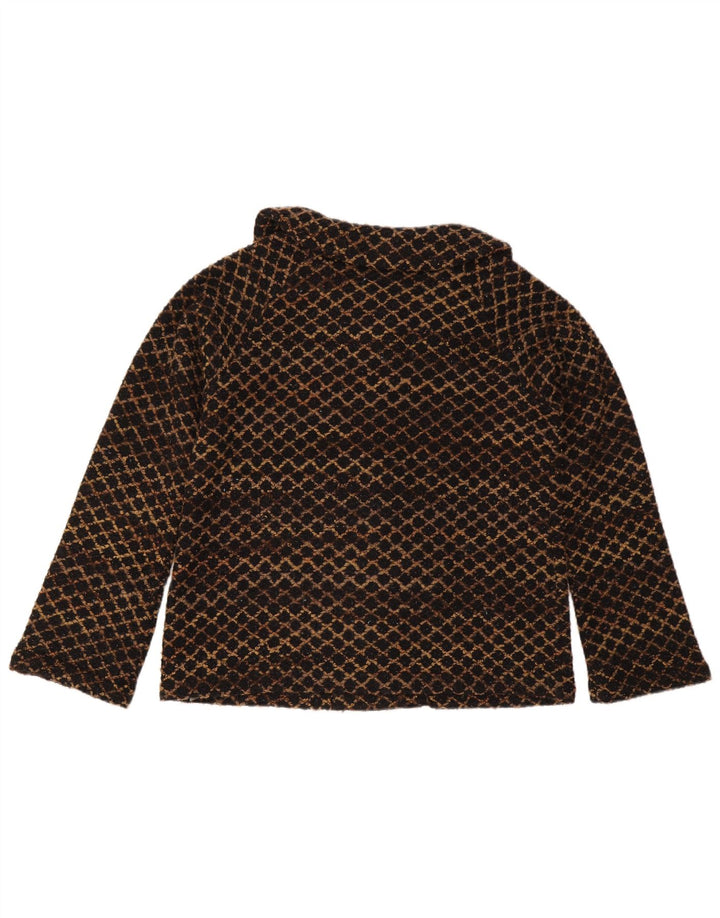 Casamia Manteau Femme UK 44 Acrylique Géométrique Marron Moyen
