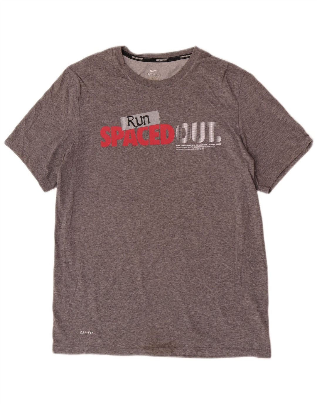 Nike Homme Dri Fit Graphic T-Shirt Haut Gris Moyen Coton