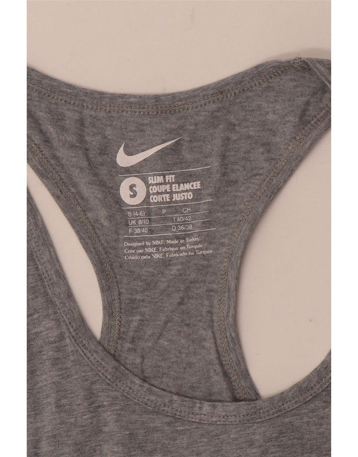 Nike Débardeur Slim Fit Graphic pour femme UK 8/10 Petit Gris