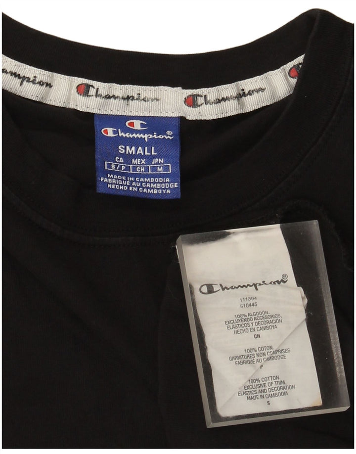 Champion T-shirt surdimensionné pour femme UK 10 Small Noir Coton