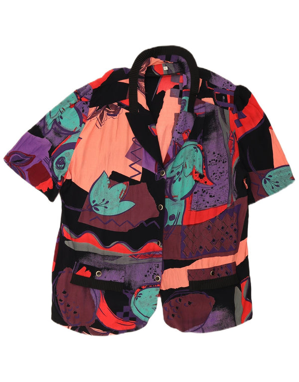 veste blazer à motif abstrait vintage pour femmes IT 52 2XL multicolore