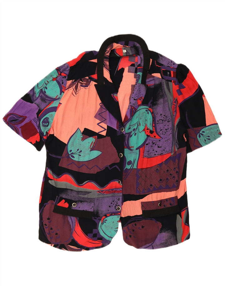 veste blazer à motif abstrait vintage pour femmes IT 52 2XL multicolore