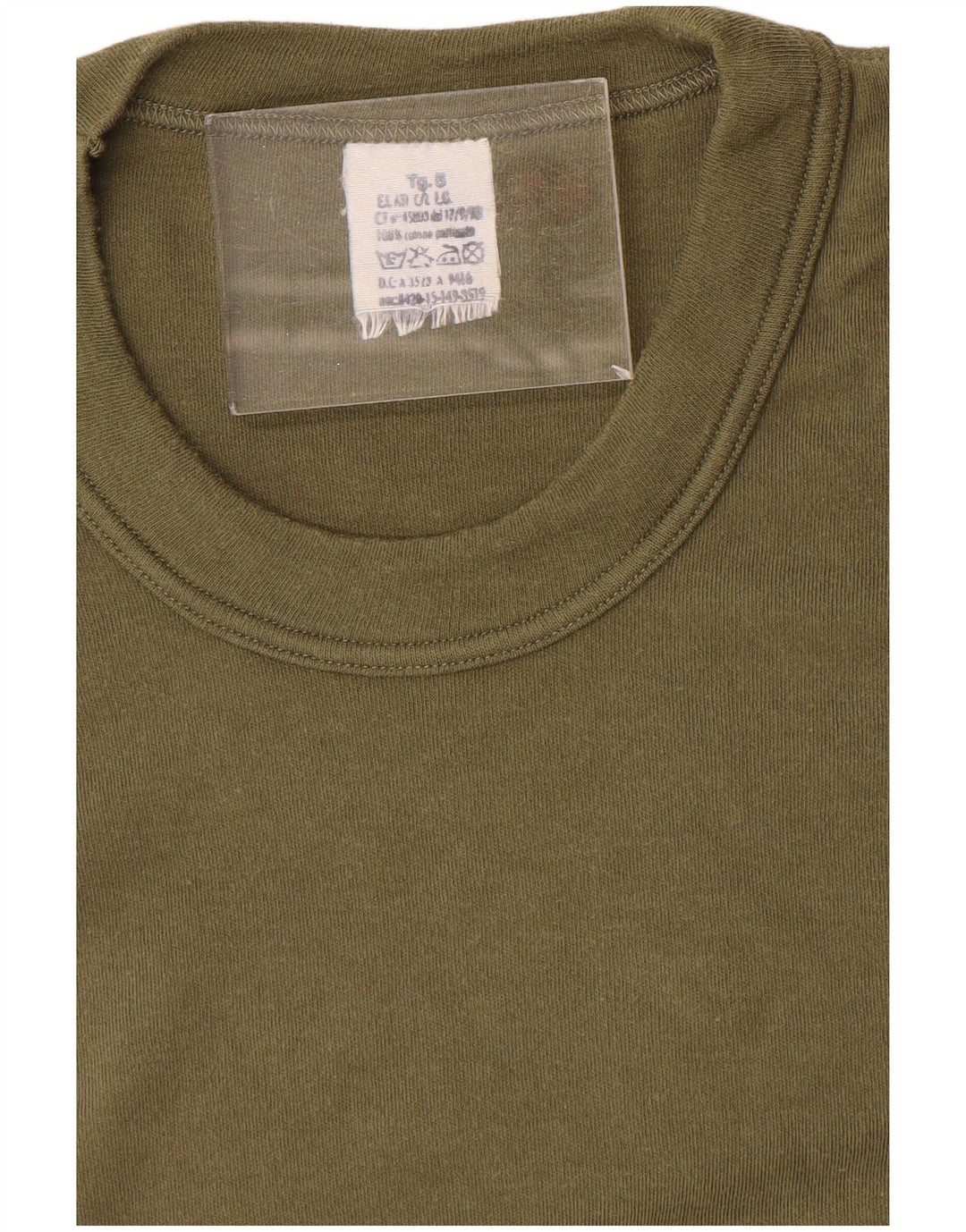 vintage Homme T-Shirt Top Moyen Kaki Coton