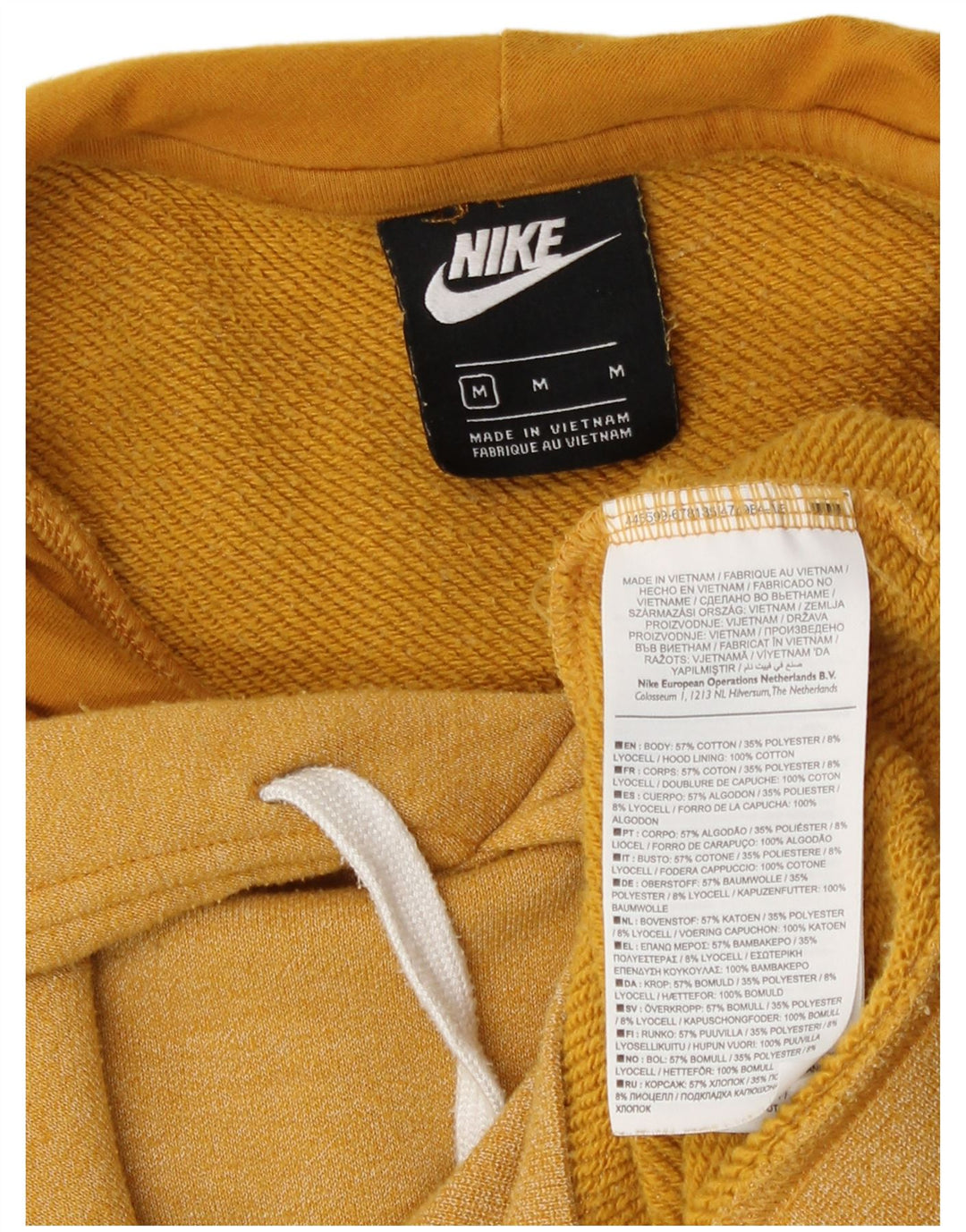 Nike Pull à capuche graphique en coton jaune moyen pour homme