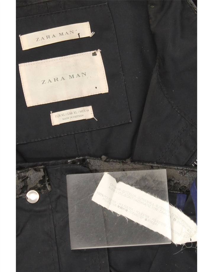 Zara Veste utilitaire pour homme UK 42 XL Bleu marine Polyester