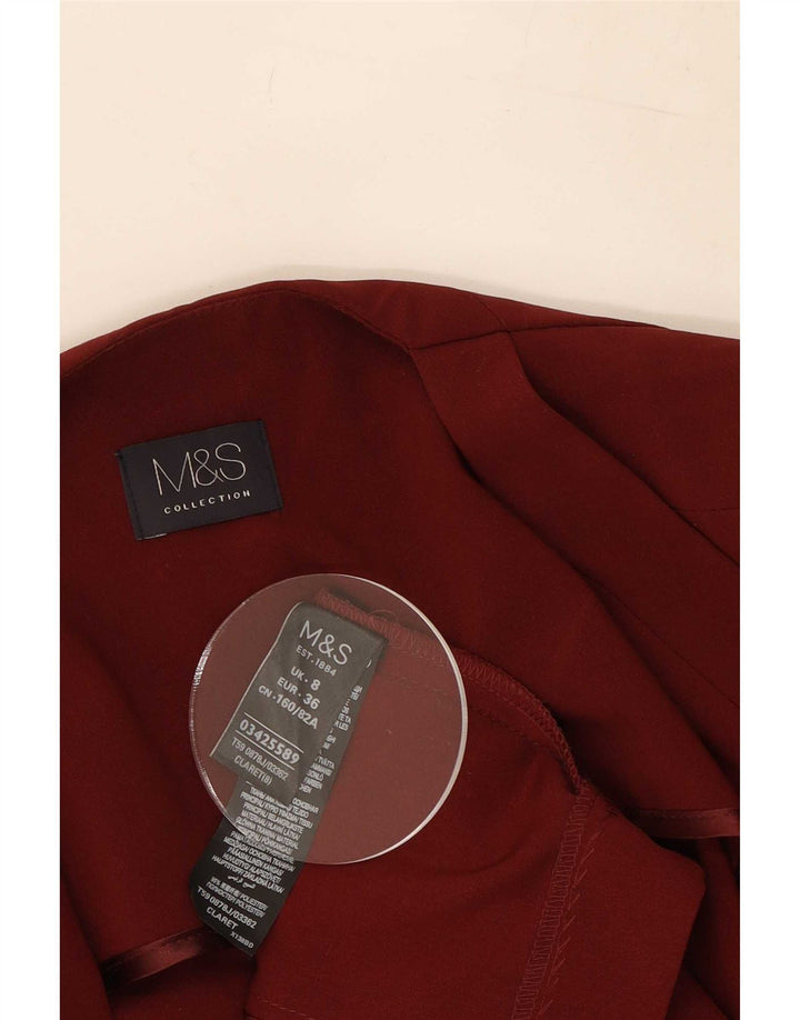 Marks & Spencer Veste blazer ouverte pour femme UK 8 Small Bordeaux Polyester