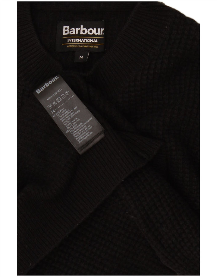 Barbour Pull à col roulé pour femme en laine noire moyenne