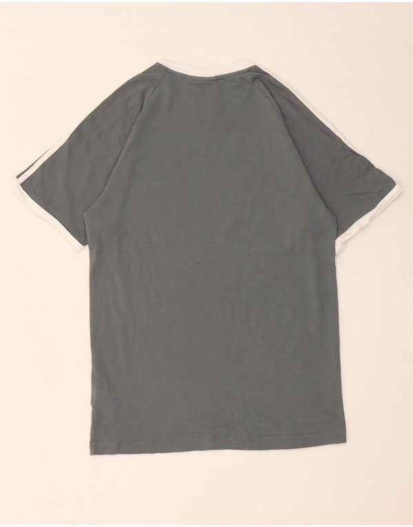 Adidas Mens T-Shirt Top Small Grey Colourblock Cotton
