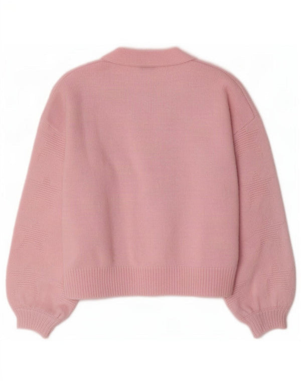 Oliver Bonas Womens Oversized Cardigan Sweater UK 10 Small Pink Acrylic